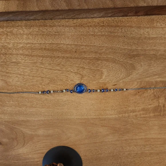 Lapis Lazuli and Silver 16in Necklace - Picture 4 of 7